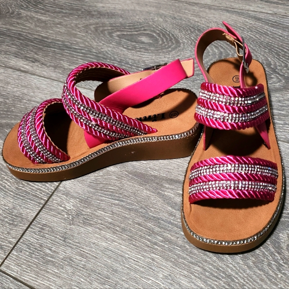 Pink Fusia & Rhinestone sandals